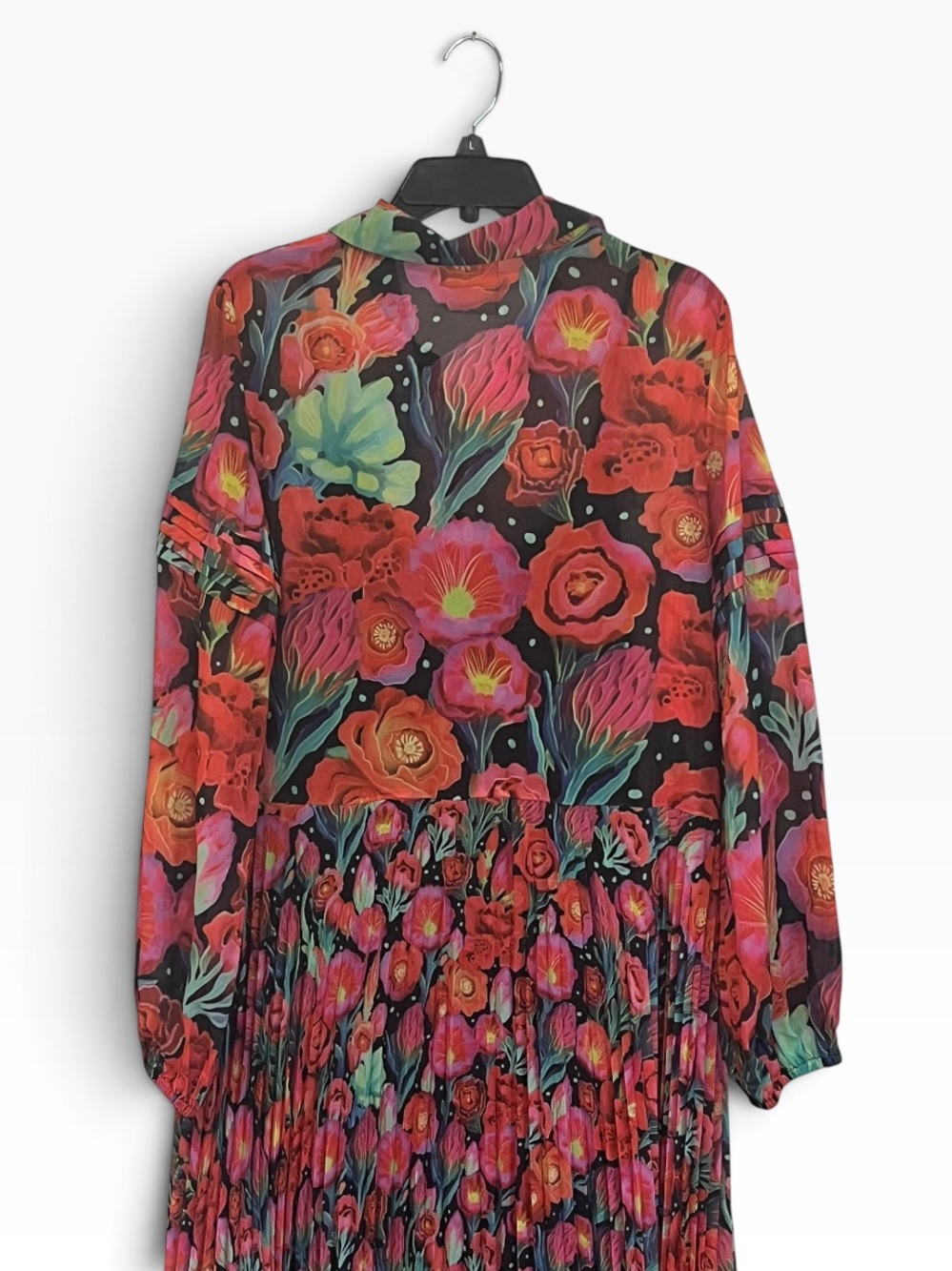 Farm Rio x Anthropologie | Pleated Drop-Waist Maxi Dress L - Picture 9 of 11